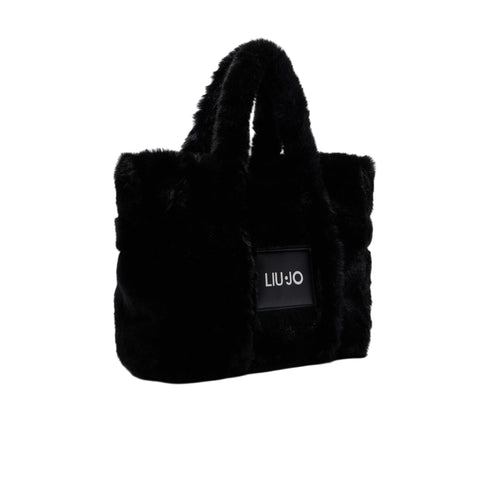 Borsa Donna in teddy, con tracolla rimovibile e patch logo frontale